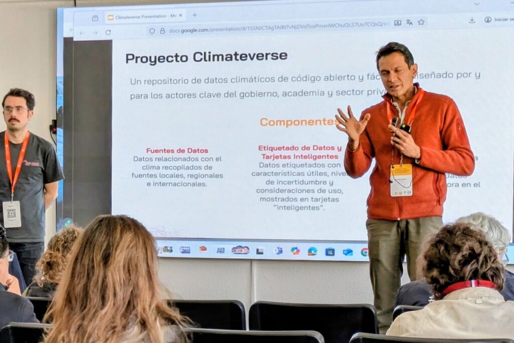 Presenting Climateverse at UNAM during our national workshop on data and AI for disaster resilience